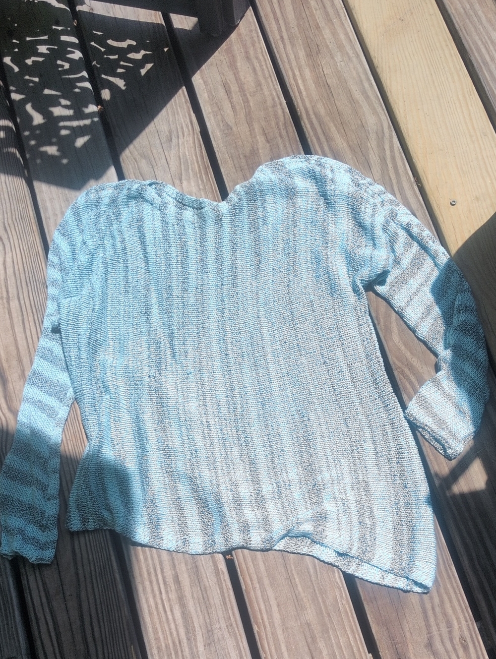 NIC+ZOE Light Blue Boatneck  Knit Sweater
